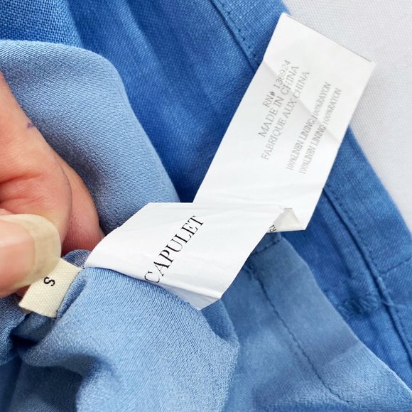 NWT Capulet X Revolve Clara Azure Blue One Shoulder Ruffle Mini Dress S - Picture 7 of 13